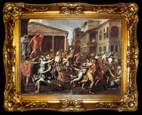 framed  Nicolas Poussin Rape of the Sabine Women, Rome,, ta009-2